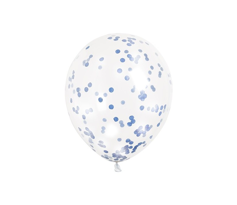 Palloncini in Lattice  con Coriandoli colore BLU. 6pz