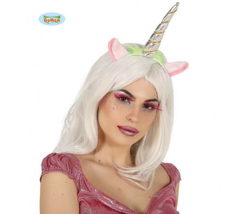 Cerchietto con Unicorno Argento e Orecchie