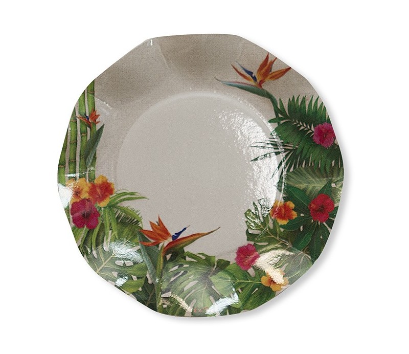 Piatto Piccolo Ondulato Collezione Tropicale . 21 cm. 8 Pz