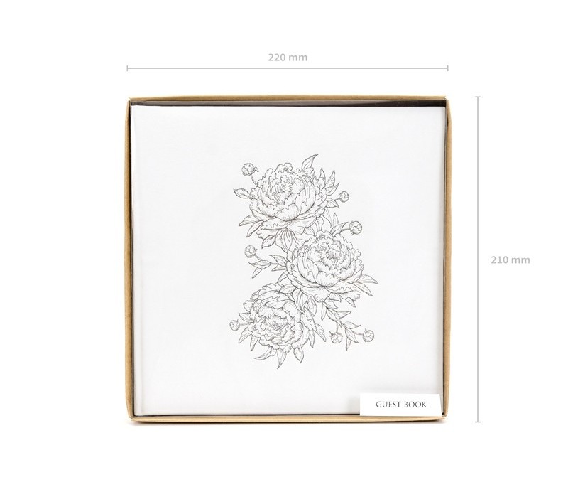 Libro Firme Matrimonio con Decoro Floreale Oro .20x20 cmx 22Pagine