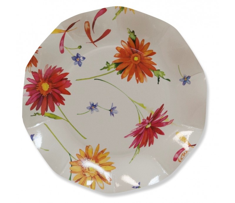 Piatto Piccolo Gerbere 21 cm. 8 Pz