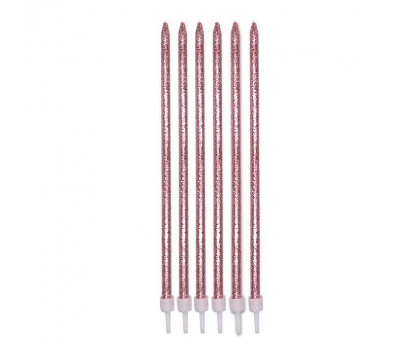 Candela Matite Glitter Rose Gold 12Pz + supporti 0.045gr