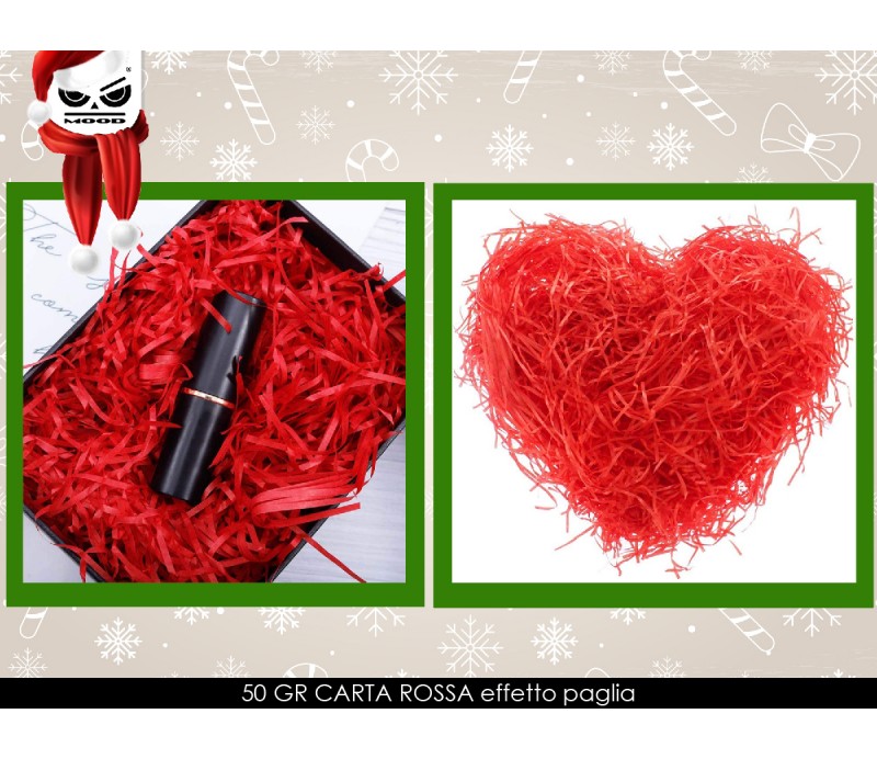 Paglia Rossa per confezioni 50gr effetto paglia ideale per cesti natalizi o  per San valentino