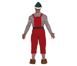 Vestito Elfo adulto, Cappello, Maglietta, Salopette, Cintura disponibile in diverse taglie, vestito Natale adulto