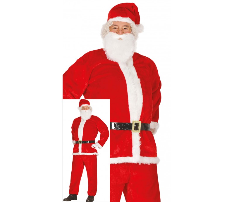Vestito di Babbo Natale Top Quality Comprende: Cappello,Barba,Giacca,Cintura,Pantalone Taglia M 48-50