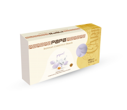 Confetti Papa Gusto Yogurt con Mandorla tostata ricoperta di uno strato di cioccolato bianco colore Lavanda, confettato 1000g Gl